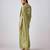Green embroidered nylon saree with jacket