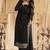 Black Georgette Embroidery Sequence Work Kurta Pant with Dupatta Set For Women