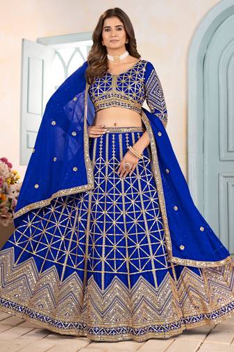 ROYAL BLUE sequin embroidered lehenga choli
