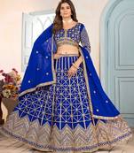 ROYAL BLUE sequin embroidered lehenga choli