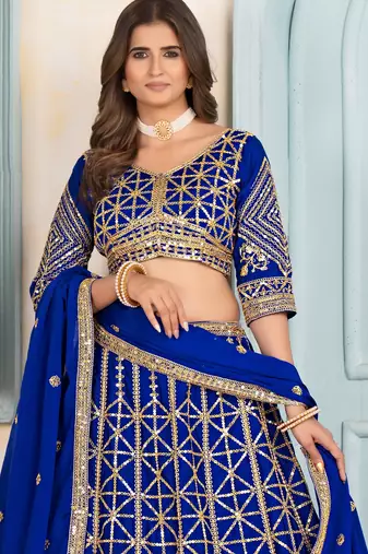 ROYAL BLUE sequin embroidered lehenga choli
