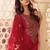 Red Chanderi Silk Embroidery Sequence Work Kurta Pant with Dupatta Set 