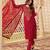 Red Chanderi Silk Embroidery Sequence Work Kurta Pant with Dupatta Set 