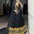 black Rayon Chaniya Choli with Sequins & Gota Patti Lace Accents
