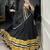 black Rayon Chaniya Choli with Sequins & Gota Patti Lace Accents