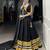 black Rayon Chaniya Choli with Sequins & Gota Patti Lace Accents