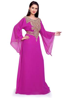  Onion Color Gold-Embroidered Stitched Kaftan Festive & Wedding Wear 2