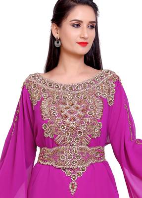  Onion Color Gold-Embroidered Stitched Kaftan Festive & Wedding Wear 4