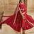 Red Chanderi Silk Embroidery Work Kurta Pant with Net Dupatta For Women