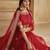 Red Chanderi Silk Embroidery Work Kurta Pant with Net Dupatta For Women