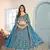 TEAL BLUE EMBROIDERED sequin WORK LEHENGA choli