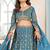 TEAL BLUE EMBROIDERED sequin WORK LEHENGA choli