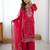 Elegant rani pink faux georgette palazzo suit with thread & sequin embroidery