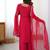 Elegant rani pink faux georgette palazzo suit with thread & sequin embroidery