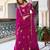 Elegant rani pink faux georgette gown set with palazzo and thread sequin embroidery