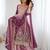 Pink chinon silk embroidered suit set with dupatta