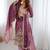 Pink chinon silk embroidered suit set with dupatta
