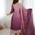 Pink chinon silk embroidered suit set with dupatta