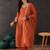 Orange Chanderi Silk Embroidery Sequence Work Kurta Pant with Organza Dupatta Set 