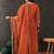 Orange Chanderi Silk Embroidery Sequence Work Kurta Pant with Organza Dupatta Set 