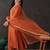 Orange Chanderi Silk Embroidery Sequence Work Kurta Pant with Organza Dupatta Set 