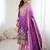 Designer shaded pink & purple chinon silk suit set with dupatta