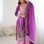 Designer shaded pink & purple chinon silk suit set with dupatta