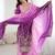 Designer shaded pink & purple chinon silk suit set with dupatta