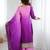 Designer shaded pink & purple chinon silk suit set with dupatta