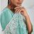 Turquoise thread work soft burberry saree
