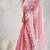 Light pink thread work soft burberry saree