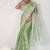 Light green thread work soft burberry saree