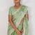 Light green thread work soft burberry saree
