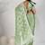 Light green thread work soft burberry saree