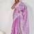 Lavender thread work soft burberry saree