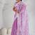 Lavender thread work soft burberry saree