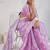 Lavender thread work soft burberry saree