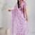 Lavender thread work soft burberry saree