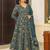 Aqua blue muslin printed designer plazzo suit
