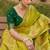 parrot green color dola silk blend saree