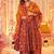 Red muslin printed designer palazzo suit