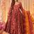 Red muslin printed designer palazzo suit