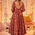 Red muslin printed designer palazzo suit