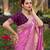 rose pink color dola silk blend saree