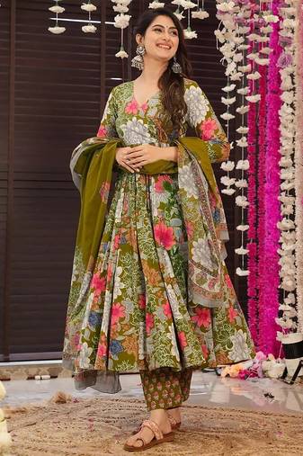 Mahendi muslin printed designer plazzo suit