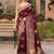 maroon color dola silk blend saree