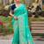 turquoise color dola silk blend saree