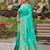 turquoise color dola silk blend saree