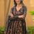Black muslin printed designer palazzo suit