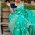 turquoise color dola silk blend saree